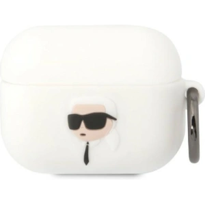 Kup Etui Karl Lagerfeld KLAPRUNIKH Apple AirPods Pro biały/white Silicone Karl Head 3D - KLD1523 - {ean13} - Sklep Home Screen