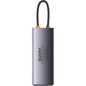 Hub 8w1 Baseus StarJoy Metal Glam sorozat, USB-C a HDMI-hoz + 3 x USB 3.0 + USB-C PD + RJ45 + SD/TF