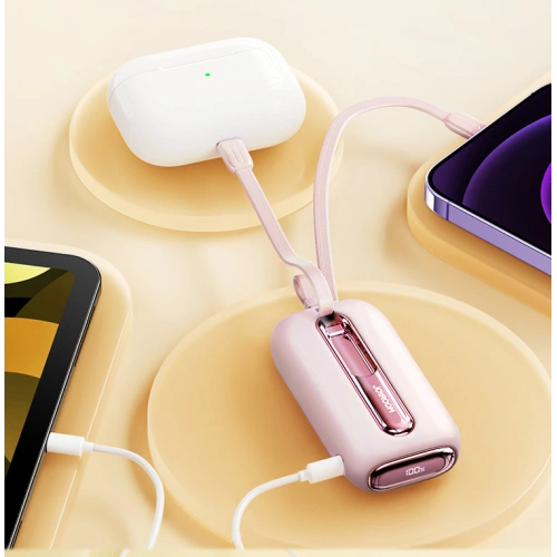 Kup Powerbank Joyroom JR-L012 Colorful Series 10000mAh 22.5W + 2 kabely USB-C + Lightning růžový - JYR601 - {ean13} - Sklep Home Screen