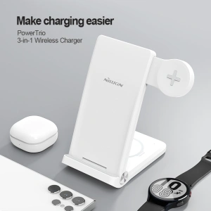 Kup Ładowarka bezprzewodowa 3w1 Nillkin PowerTrio 15W Qi + końcówka do Samsung Watch - NLK952 - {ean13} - Sklep Home Screen
