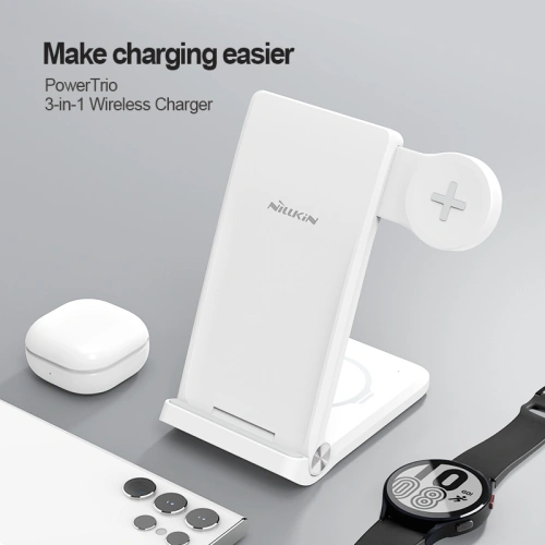 Kup Vezeték nélküli töltő 3w1 Nillkin PowerTrio 15W Qi + végződés Samsung Watch-hoz - NLK952 - {ean13} - Sklep Home Screen