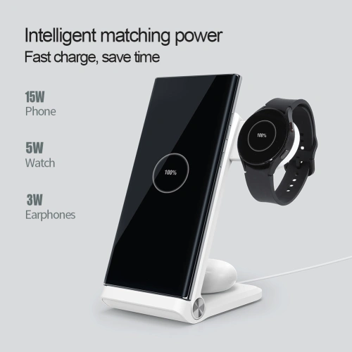 Kup Încărcător wireless 3 în 1 Nillkin PowerTrio 15W Qi + cap de încărcare pentru Samsung Watch - NLK952 - {ean13} - Sklep Home Screen