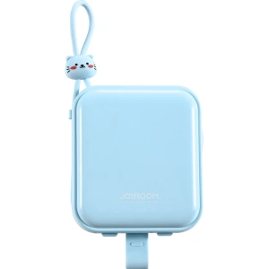Powerbank Joyroom JR-L008 Cutie Series 10000mAh 22.5W Stand + kable USB-C i Lightning niebieski
