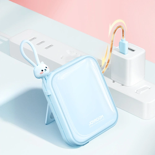 Kup Powerbank Joyroom JR-L008 Cutie Series 10000mAh 22.5W Stojan + kabely USB-C a Lightning modrý - JYR613 - {ean13} - Sklep Home Screen