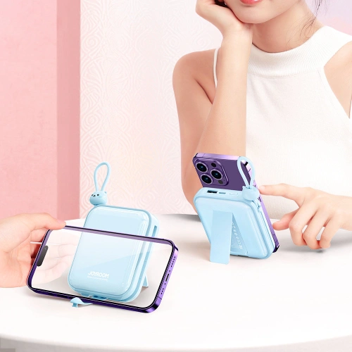 Kup Powerbank Joyroom JR-L008 Cutie Series 10000mAh 22.5W Stojan + kabely USB-C a Lightning modrý - JYR613 - {ean13} - Sklep Home Screen