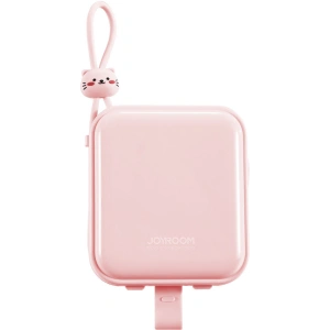 Powerbank Joyroom JR-L008 Cutie Series 10000mAh 22.5W Stand + kable USB-C i Lightning różowy