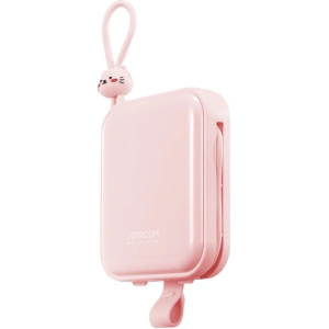 Powerbank Joyroom JR-L008 Cutie Series 10000mAh 22.5W Stand + kable USB-C i Lightning różowy