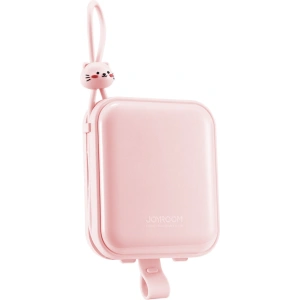 Powerbank Joyroom JR-L008 Cutie Series 10000mAh 22.5W Stand + kable USB-C i Lightning różowy