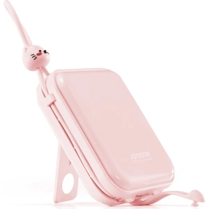 Powerbank Joyroom JR-L008 Cutie Series 10000mAh 22.5W Stand + kable USB-C i Lightning różowy