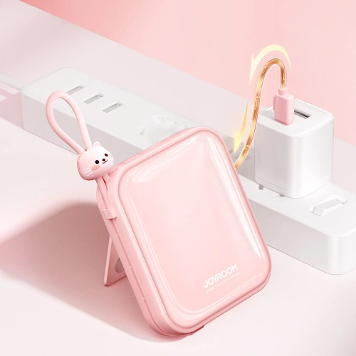 Kup Powerbank Joyroom JR-L008 Cutie Series 10000mAh 22.5W állvány + USB-C és Lightning kábelek rózsaszín - JYR614 - {ean13} - Sklep Home Screen