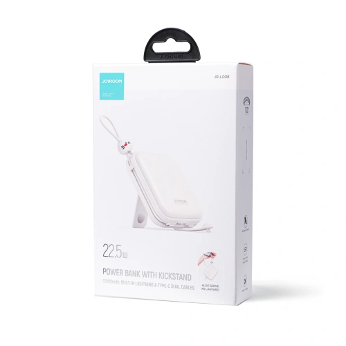 Buy Powerbank Joyroom JR-L008 Cutie Series 10000mAh 22.5W Stand + USB-C and Lightning cables white - JYR615 - {ean13} - Home Screen Store Europe
