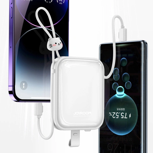 Buy Powerbank Joyroom JR-L008 Cutie Series 10000mAh 22.5W Stand + USB-C and Lightning cables white - JYR615 - {ean13} - Home Screen Store Europe