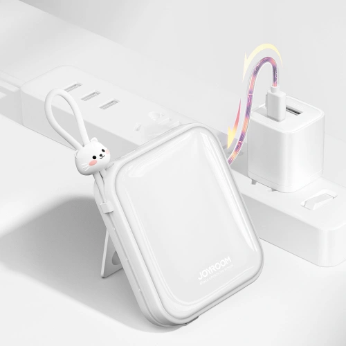 Buy Powerbank Joyroom JR-L008 Cutie Series 10000mAh 22.5W Stand + USB-C and Lightning cables white - JYR615 - {ean13} - Home Screen Store Europe