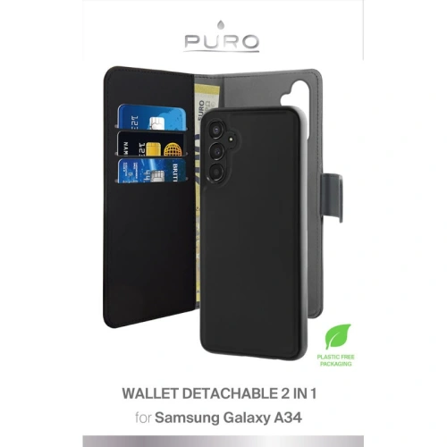 Buy PURO Wallet Detachable 2-in-1 Case Samsung Galaxy A34 5G (black) - PUR651 - {ean13} - Home Screen Store Europe