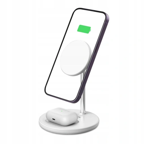 Kup Vezeték nélküli töltő Tech-Protect QI15W-A21 2in1 Magnetic MagSafe vezeték nélküli töltő fehér - THP1864 - {ean13} - Sklep Home Screen