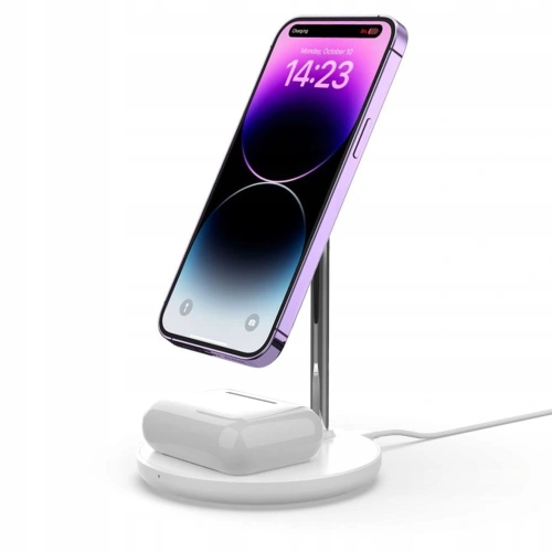 Kup Vezeték nélküli töltő Tech-Protect QI15W-A21 2in1 Magnetic MagSafe vezeték nélküli töltő fehér - THP1864 - {ean13} - Sklep Home Screen