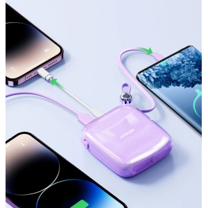 Powerbank Joyroom JR-L002 Jelly Series 10000mAh 22.5W + kabel USB-C fioletowy
