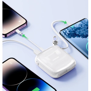 Powerbank Joyroom JR-L002 Jelly Series 10000mAh 22.5W + kabel USB-C biały