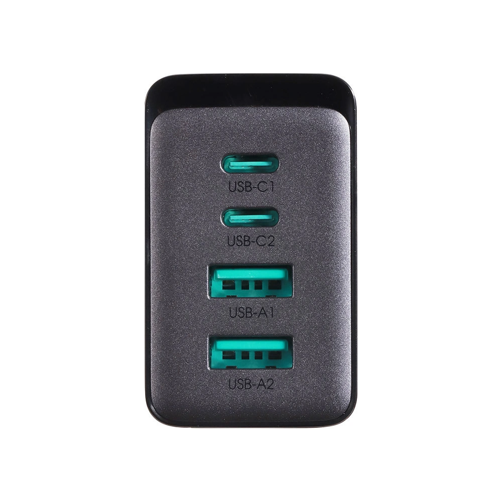 Ładowarka sieciowa Joyroom TCG02 GaN 67W 4-port (2x USB, 2x USB C) czarna + kabel USB-C/USB-C 100W 1.2m