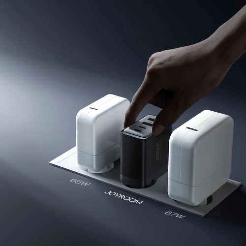 Kup Hálózati töltő Joyroom TCG02 GaN 67W 4-portos (2x USB, 2x USB C) fekete + USB-C/USB-C 100W kábel 1.2m - JYR621 - {ean13} - Sklep Home Screen