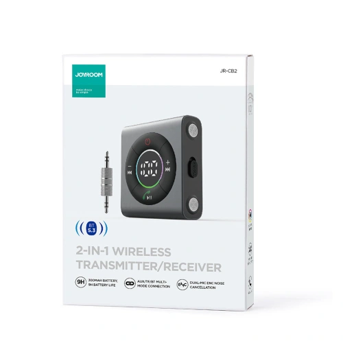 Kup Transmitter Joyroom JR-CB2 Bluetooth AUX (adó/v receiver) autóhoz/tévéhez szürke - JYR623 - {ean13} - Sklep Home Screen