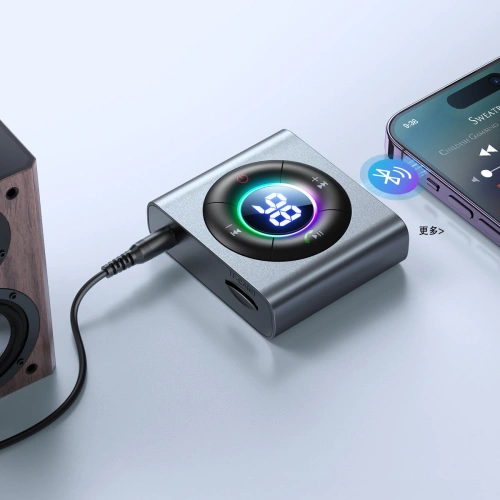 Kup Transmitter Joyroom JR-CB2 Bluetooth AUX (adó/v receiver) autóhoz/tévéhez szürke - JYR623 - {ean13} - Sklep Home Screen