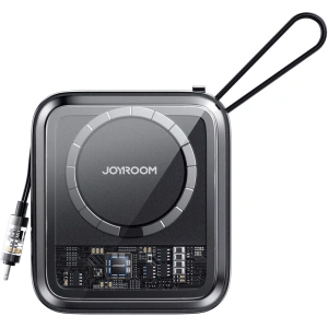 Powerbank z ładowaniem bezprzewodowym Joyroom JR-L007 Icy Series 10000mAh 22.5W + kabel Lightning czarny