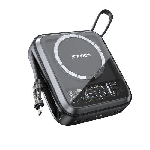 Kup Joyroom Powerbank mit drahtloser Aufladung JR-L007 Icy Series 10000mAh 22.5W + Lightning Kabel schwarz - JYR630 - {ean13} - Sklep Home Screen