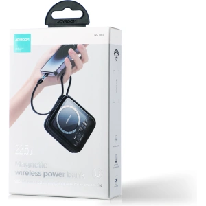 Powerbank z ładowaniem bezprzewodowym Joyroom JR-L007 Icy Series 10000mAh 22.5W + kabel Lightning czarny
