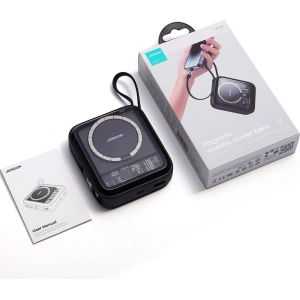Powerbank z ładowaniem bezprzewodowym Joyroom JR-L007 Icy Series 10000mAh 22.5W + kabel Lightning czarny