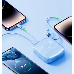 Powerbank Joyroom JR-L003 Jelly Series 10000mAh 22.5W + kabel Lightning niebieski
