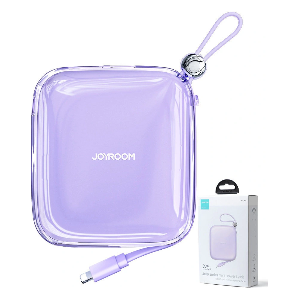 Powerbank Joyroom JR-L003 Jelly Series 10000mAh 22.5W + kabel Lightning fioletowy