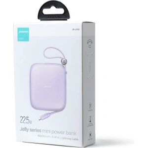 Powerbank Joyroom JR-L003 Jelly Series 10000mAh 22.5W + kabel Lightning fioletowy