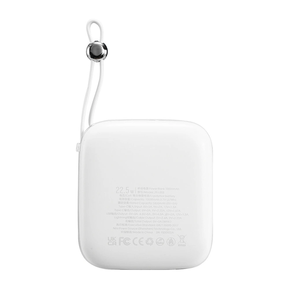 Powerbank Joyroom JR-L003 Jelly Series 10000mAh 22.5W + kabel Lightning biały