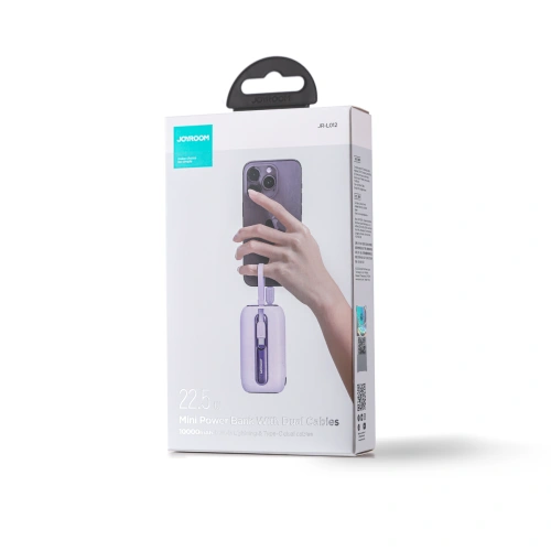 Kup Powerbank Joyroom JR-L012 Colorful Series 10000mAh 22.5W+ kabel USB-C i Lightning fioletowy - JYR635 - {ean13} - Sklep Home Screen