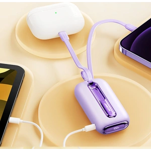 Powerbank Joyroom JR-L012 Colorful Series 10000mAh 22.5W+ kabel USB-C i Lightning fioletowy