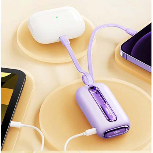 Kup Powerbank Joyroom JR-L012 Colorful Series 10000mAh 22.5W+ kabel USB-C i Lightning fioletowy - JYR635 - {ean13} - Sklep Home Screen