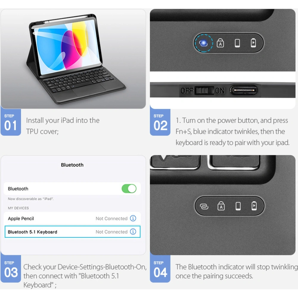 Etui Dux Ducis Touchpad Keyboard Apple iPad 10.9 2022 (10. generacji) czarna