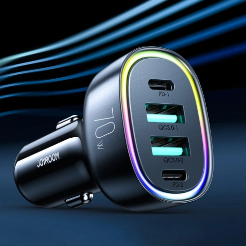 Kup Ładowarka samochodowa Joyroom JR-CL29 70W 2x USB-C, 2x USB-A czarna - JYR637 - {ean13} - Sklep Home Screen