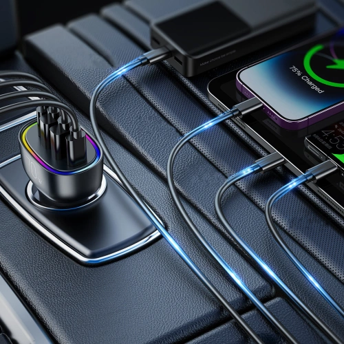Kup Ładowarka samochodowa Joyroom JR-CL29 70W 2x USB-C, 2x USB-A czarna - JYR637 - {ean13} - Sklep Home Screen