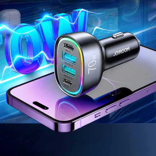 Kup Ładowarka samochodowa Joyroom JR-CL29 70W 2x USB-C, 2x USB-A czarna - JYR637 - {ean13} - Sklep Home Screen