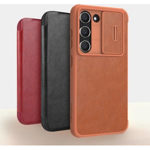 Kup Etui Nillkin Qin Leather Pro Samsung Galaxy S23+ Plus maro - NLK1008 - {ean13} - Sklep Home Screen