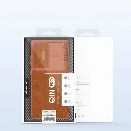 Kup Etui Nillkin Qin Leather Pro Samsung Galaxy S23 Ultra brązowe - NLK1011 - {ean13} - Sklep Home Screen