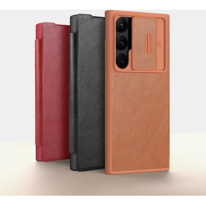 Kup Etui Nillkin Qin Leather Pro Samsung Galaxy S23 Ultra hnědé - NLK1011 - {ean13} - Sklep Home Screen