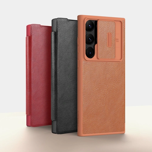 Kup Etui Nillkin Qin Leather Pro Samsung Galaxy S23 Ultra brązowe - NLK1011 - {ean13} - Sklep Home Screen