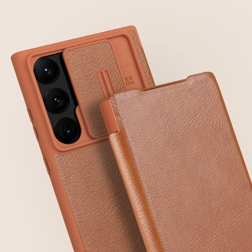 Kup Etui Nillkin Qin Leather Pro Samsung Galaxy S23 Ultra brązowe - NLK1011 - {ean13} - Sklep Home Screen