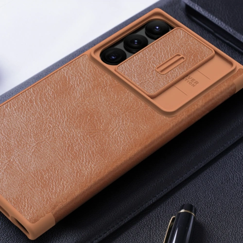 Kup Etui Nillkin Qin Leather Pro Samsung Galaxy S23 Ultra brązowe - NLK1011 - {ean13} - Sklep Home Screen