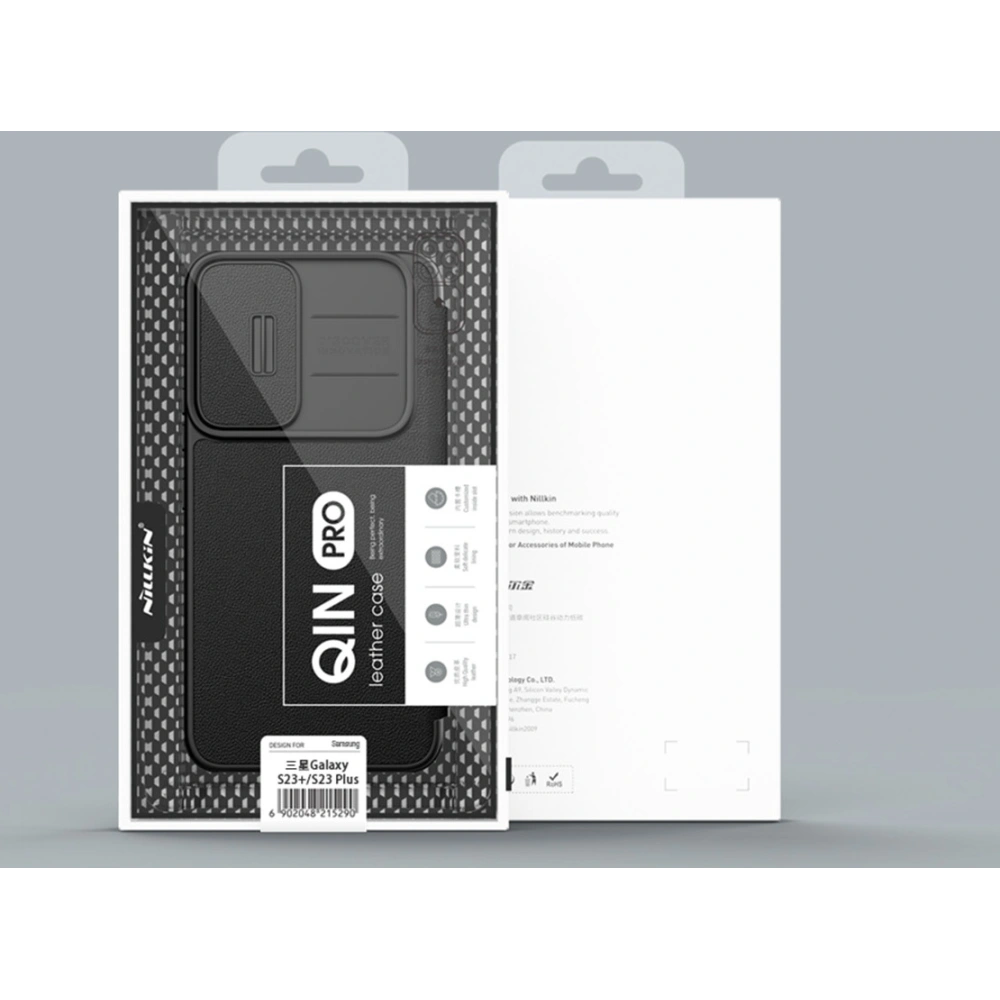 Etui Nillkin Qin Cloth Pro Samsung Galaxy S23+ Plus niebieskie