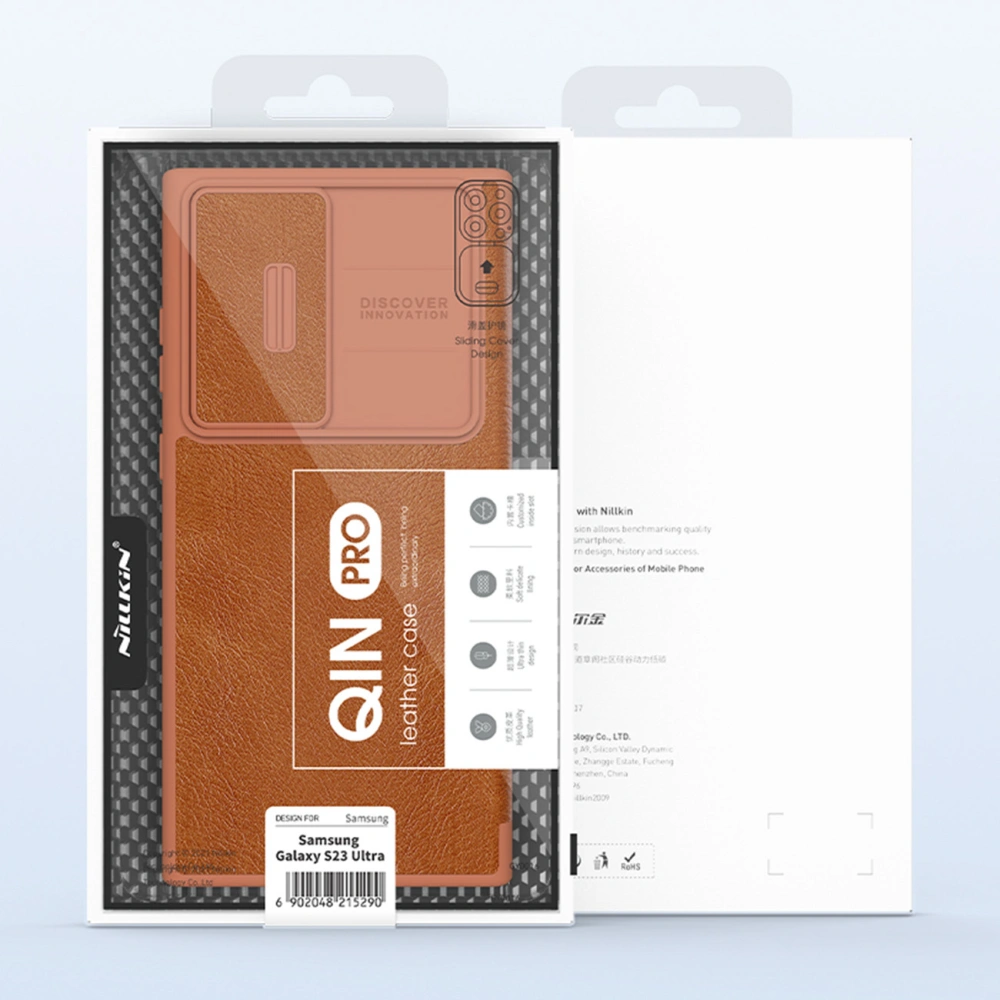 Etui Nillkin Qin Leather Pro Samsung Galaxy S23 Ultra czarne