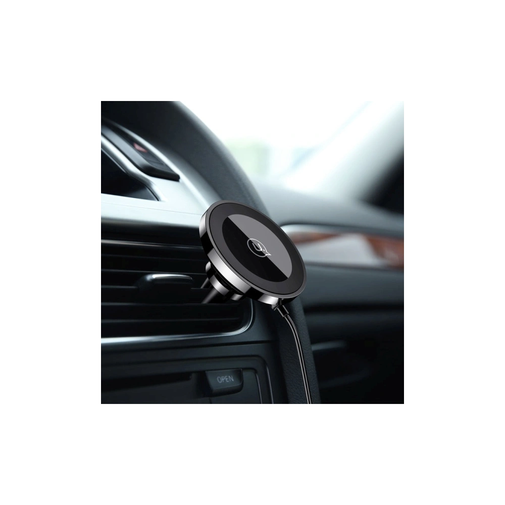 Uchwyt samochodowy z ładowaniem bezprzewodowym USAMS US-CD44 Magnetic Air Vent czarny/black